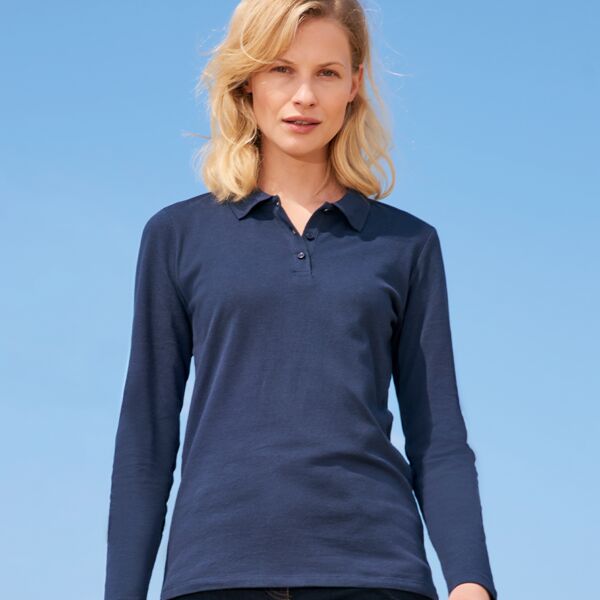 SOL'S Ladies Perfect Long Sleeve Piqué Polo Shirt Thumbnail