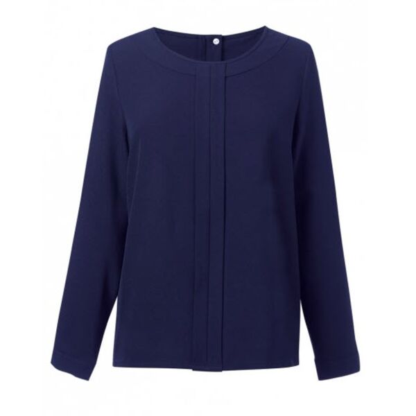 Roma crepe de chine Blouse (NAVY BLUE) Thumbnail
